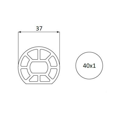 Adattatore rotondo ø 40