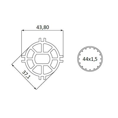 Adattatore rotondo ø 44