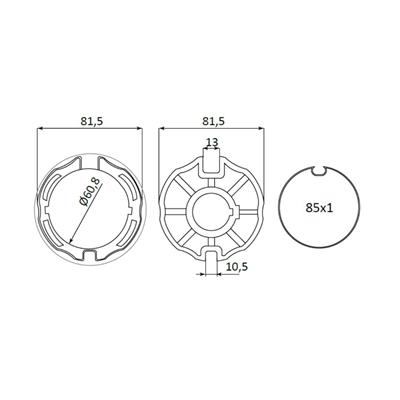 Ogive adapter ø 85