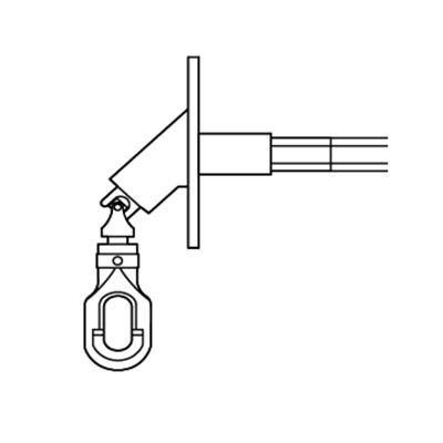 90 degrees threadded etelet joint, 3 holes zama plate L 310 mm