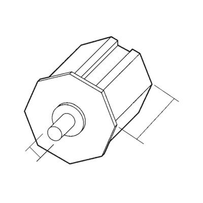 Calotta PVC  ottag. ø 60mm perno d.12 L. 50mm