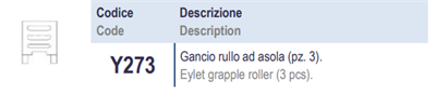 Gancio rullo ad asola- 3pz -